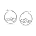 thumbnail image 6 of LeCalla 925 Sterling Silver Light-Weight Click Top Double Butterfly Hoop Earrings for Women and Teen 20MM, 6 of 8