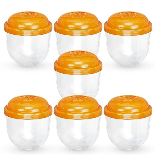 Entervending Vending Machine Capsules - 2 Inch Frosty-Clear Acorn Capsules - 50 Pcs Empty Toy Capsules - Orange Plastic Capsules for Toys - 51 mm Prize Machine Capsules - Claw Machine Containers