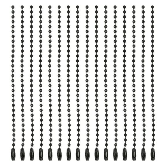 50Pcs Ball Beads Chain,Black Bulk Dog Tag 4.72inch Long Metal Chain for Dog Tag DIY Crafts Hanging Decoration