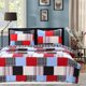thumbnail image 3 of Patchwork Plaid Boys Bedding Full/Queen Cotton Quilt Set Elegant Red Navy Blue, 3 of 10