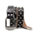 thumbnail image 4 of SWSMCLT Women's Bling Rhinestone Dance Steampunk Punk Metal Buckle Faux Leather Belt PU Halloween Summer Carnival Fashion Black crocodile 36.5inches-41.5inches, 4 of 4