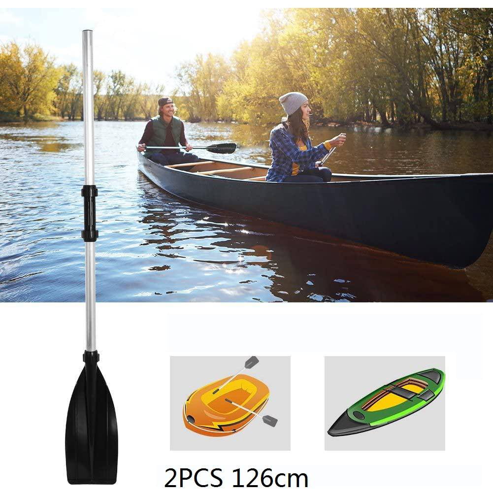 2PC Kayak Paddles Aluminium Alloy Detachable Lightweight Ribbed Blade Boat Oars 