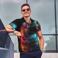 thumbnail image 4 of Balery Neon Spectrum Cat Portrait Camisa Polo de Hombre con Estampado, de Manga Corta y Tejido Medio, Camisa Tipo Golf Polo-3X-Large, 4 of 6