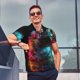 thumbnail image 4 of Fotbe Neon Spectrum Cat Portrait Camiseta Polo de Golf para Hombre con Estampado – Camisa Deportiva Transpirable con Cuello Abotonado-XX-Large, 4 of 6