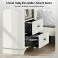 thumbnail image 2 of UBesGoo Nightstand with Charging Station for Bedroom,Side Table with 2-Drawer, White, 2 of 8