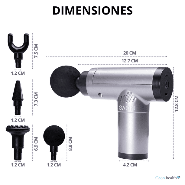 Pistola de Masaje Muscular Pistola Masajeadora Facial Electrica Gris Gaon GN MG01