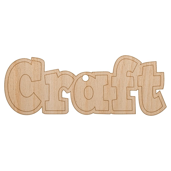 Craft Fun Text Wood Holiday Christmas Tree Ornament Unfinished DIY Pre-Drilled Craft