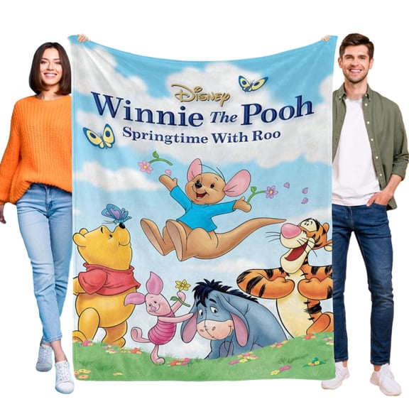 Throw Blanket for Winnie-the-Pooh Bed Couch Soft Warm 30x40 Inch Flannel Blanket for Kids Boys Girls Gifts Home Decor