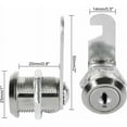 thumbnail image 3 of Zinc Alloy Cabinet Cam Lock with   Mechanism, Keyed Alike, Chrome Finish, Removable Key, Easy Installation for Drawer Panels Replacement, 3 of 5