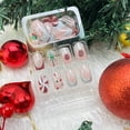 thumbnail image 3 of Press on Nails GUAACCB, diseño de copos de nieve cuadrados cortos navideños, 3 of 7