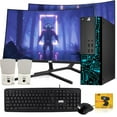 thumbnail image 1 of Restored Computer Desktop PC,Intel Core i5,Siwa 8,16GB RAM,128GB SSD Boot + 1TB HDD,New Dual 24 Inch Curved Monitor,MTG USB Wired Keyboard Mouse,Speaker with Webcam,WiFi,Win 11 Home, 1 of 8