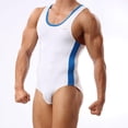 thumbnail image 6 of Oplxuo Men's Leotard Underwear Sexy Racer Back One-Piece Bodysuit Stretch Swimsuit Thongs Singlet Workout, 6 of 7