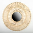 thumbnail image 2 of Set of 12 Rattan Sunburst Pattern Wall Mirror, 2 of 2