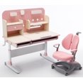 thumbnail image 1 of Children Kids Multifunctional Adjustable Study Desk with Double-Winged Swivel Chair - Pink, 1 of 5