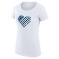 thumbnail image 2 of Women's G-III 4Her by Carl Banks White Minnesota Timberwolves Super-Slim Fit Lightweight Heart T-Shirt, 2 of 3