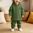 thumbnail image 5 of OJSFQUFP Thickened and Winter Sports Suit for Boys and Girls Casual Pullover Hoodie Long Pants Two Piece Set, 5 of 6