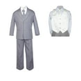 thumbnail image 2 of 7pc Baby Toddler Boy Formal Party Medium Gray Suit w/ Satin Vest & Necktie Sm-20, 2 of 4