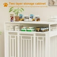 thumbnail image 3 of 43.3" Dog Crate Furniture for Large Breeds, Wooden Dog Kennel with Divider & Double Doors, Large Drawer Storage, Heavy Duty Indoor Dog Cage, Decorative Pet House for Living Room & Bedroom, White, 3 of 9