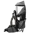 thumbnail image 3 of ClevrPlus Mochila portabebés Cross Country, gris, mochila de senderismo para niños pequeños con asiento cómodo, correas y cinturón ajustables, marco plegable, portabebés ligero de gran capacidad para, 3 of 5
