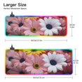 thumbnail image 3 of Colorful Daisies RGB Gaming Mouse Pad Large Keyboard Mat Rubber Base 13 Light Modes, 3 of 6