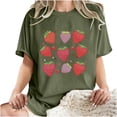 thumbnail image 4 of Ma Commande Mode Femme Été Col Rond Manches Tombantes Manches Courtes Imprimé Fruits, 4 of 5