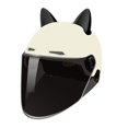 thumbnail image 3 of Cascos de moto Casco de bicicleta Lindo visera solar extraíble Moto ligera En blanco y negro Cola Cascos de moto, 3 of 8