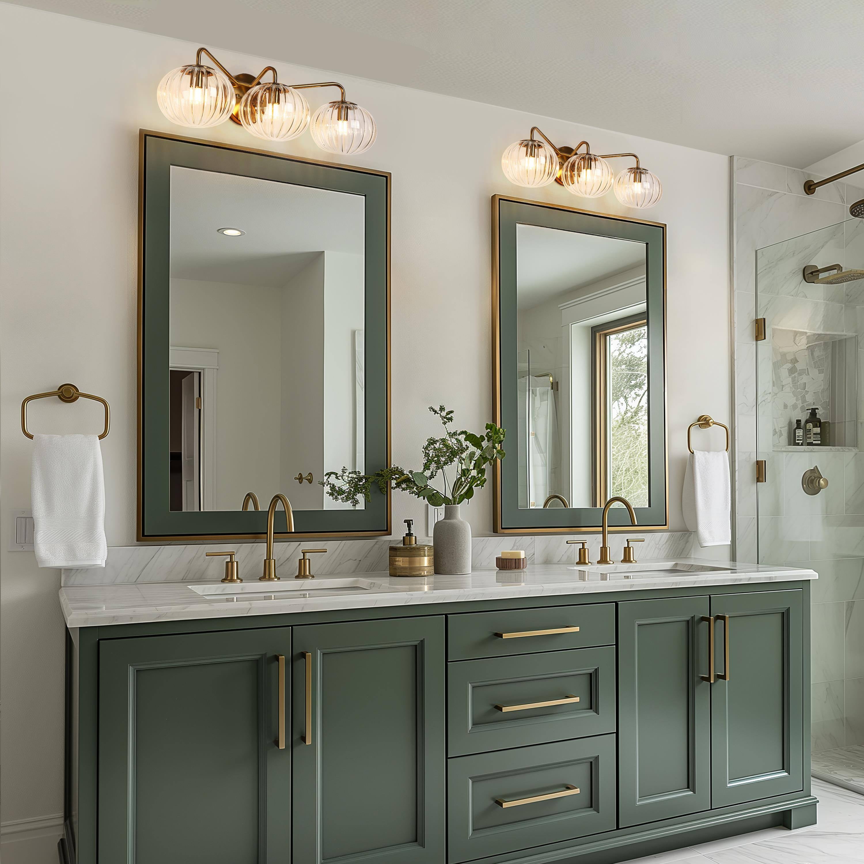 LNC Briefbeschwerer 23.2-in 3-Light Polished Gold LED Modern/Contemporary Vanity Light