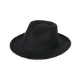 thumbnail image 2 of Women Wide Brim Warm Wool Fedora Hat Retro Style Belt Panama Hat, 2 of 5