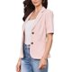 thumbnail image 4 of Blazer INSPIRE CHIC para mujeres, chaqueta de traje casual de trabajo con mangas cortas, solapa y frente abierto, con bolsillos, color rosa claro, 4 of 6