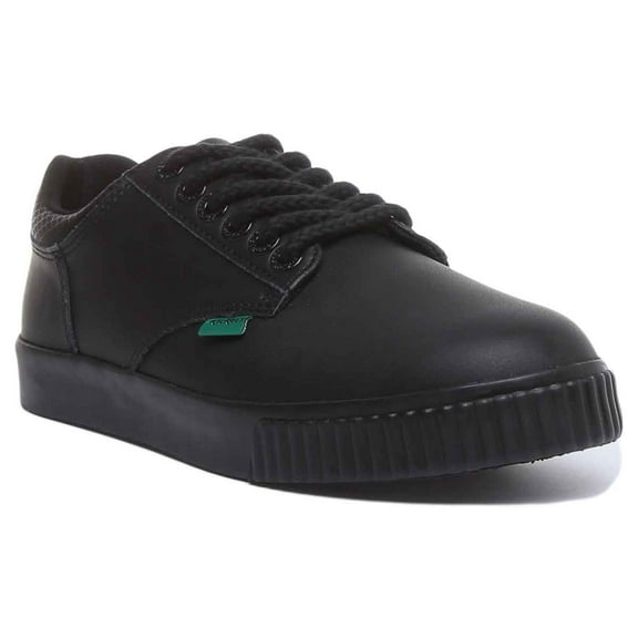 Kickers Tovni Flex Youth Bold Rubber Sole Lace Up Shoes In Black Size 4