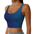 thumbnail image 2 of Gukieu teal blue Print Women's Sports Vest, Low-neck U-shaped Removable Pad Sports Bra for Yoga, Exercise, Dance-Medium, 2 of 8