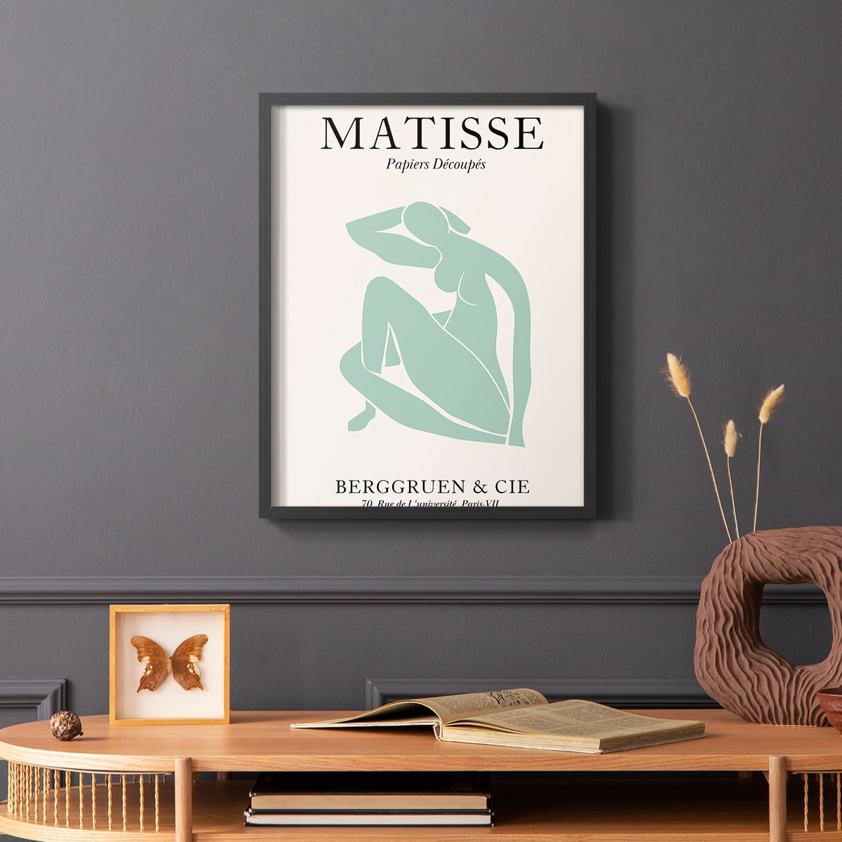 Matisse DII Framed Print in Black Solid Wood Framed Print No Nail Hanging