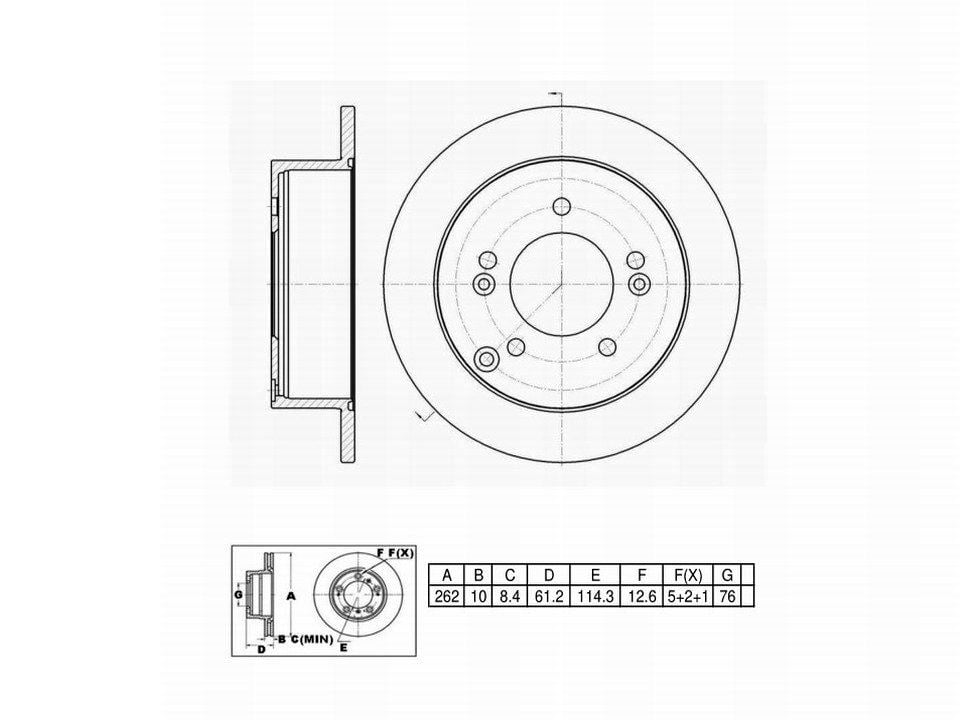 Winstop Brake Rotor, Rear WS238942, Hyundai Sonata 2010-2005