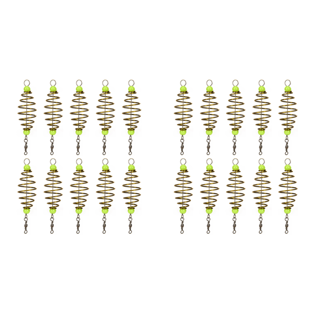 DQrwqpou 10 Unids/set Cebo Pesca Aparejos Colgantes Resorte Alimentador Acero Herramientas Pesca
