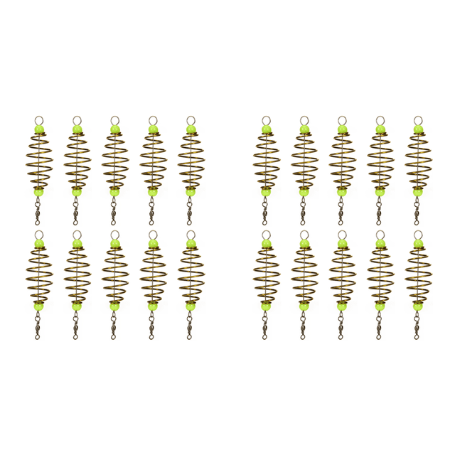 10 unids/set de cebo de pesca, aparejos colgantes de resorte, alimentador de acero, herramientas de pesca