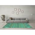thumbnail image 3 of Ahgly Company Indoor Rectangle Abstract Turquoise Blue Modern Area Rugs, 2' x 3', 3 of 4
