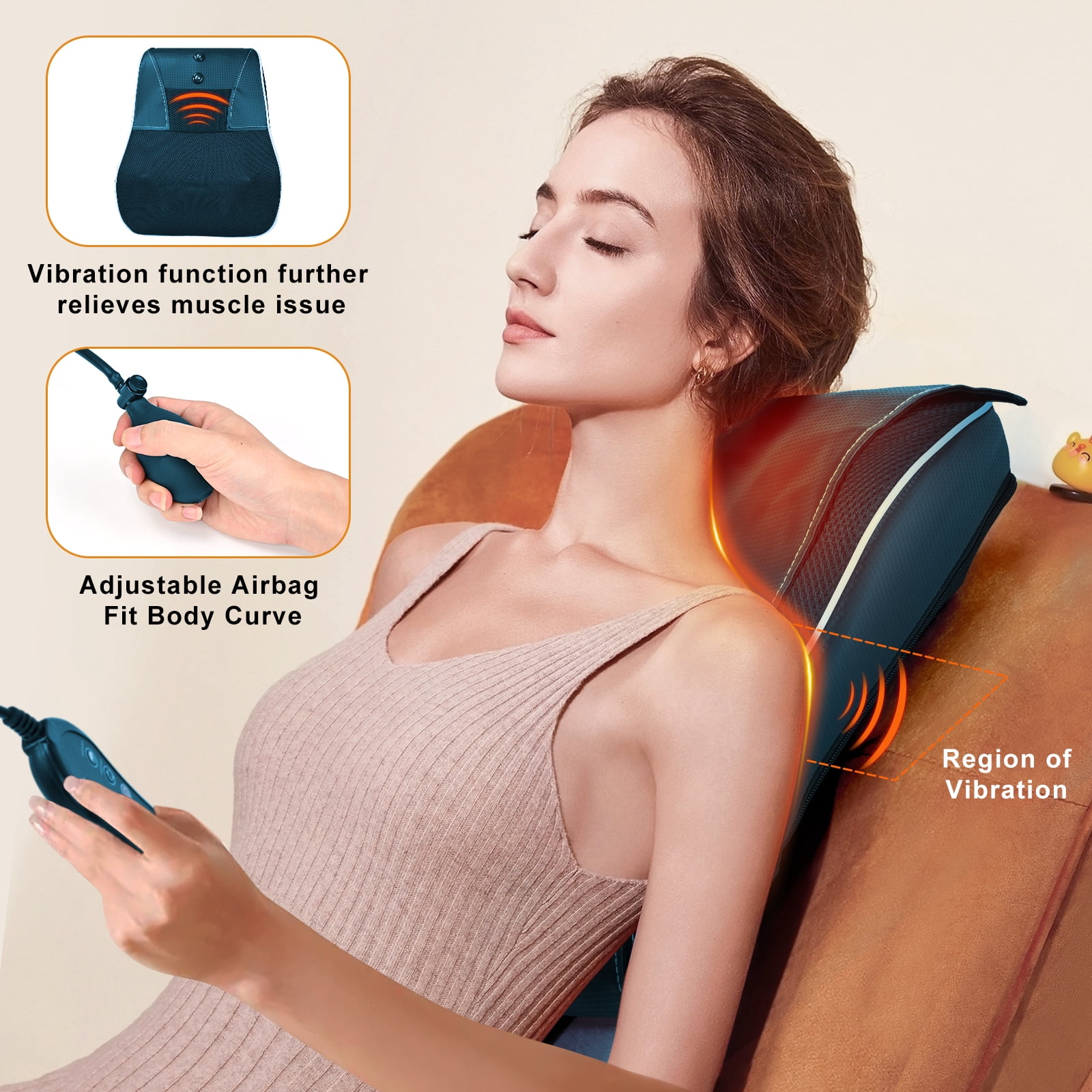 Shiatsu Neck and Back Massager with Heat, Neck Massager for Pain Relief deep Tissue, Christmas Gifts for Mom, Dad, Women - Blue