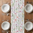thumbnail image 4 of Table Runner 108 Inches Long for Kitchen Dining, Pink Spring Floral Dresser Scarf Farmhouse, Dining Table Decorations for Wedding/Parties, Flowers Botanical Elegant Wooden 13 x 108 In, 4 of 8