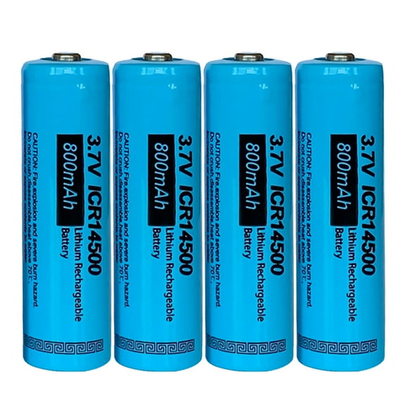 4pcs PKCELL ICR14500 AA 3.7V 800mAh Li-ion Rechargeable Batteries for Lamp