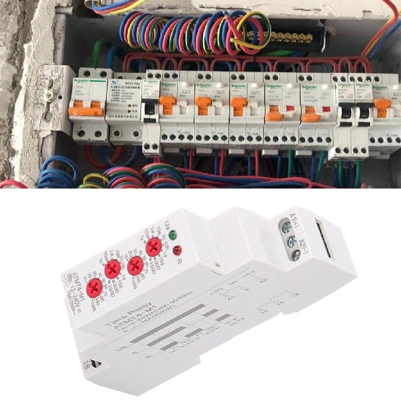 JZROCKER Portable Small Volumes Time Delay Relaying Accessory for DIN Rails with 10 Adjustable Functions for Various Control