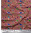thumbnail image 1 of Soimoi Brown polyester Crepe Fabric Dot & Butterfly Print Fabric by the Yard 42 Inch Wide, 1 of 1