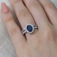 thumbnail image 4 of HeartsAndYou 2ct Natural Blue Sapphire Bezel Bridal Set Engagement Ring 14k SOLID White Gold, 4 of 9