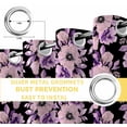 thumbnail image 4 of Purple Floral Blackout Curtains for Bedroom, Abstract Watercolor Flower Leaf Plant Thermal Insulated Kitchen Drapes with Grommets, Light Blocking Window Treatment, 2 Panels 52" x 84", 4 of 7