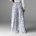 thumbnail image 5 of Misright Women's Fuzzy Plush Pajama Pants Drawstring Elastic Waist Wide Leg Teddy Bottoms Pants, 5 of 8