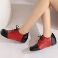 thumbnail image 4 of Chaussures de Marche Femme à Blocs de Couleur Bout Rond Plates à Lacets, 4 of 9