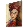 thumbnail image 2 of Designart 'Portrait of Young African American Woman I' Modern Print on Natural Pine Wood, 2 of 5