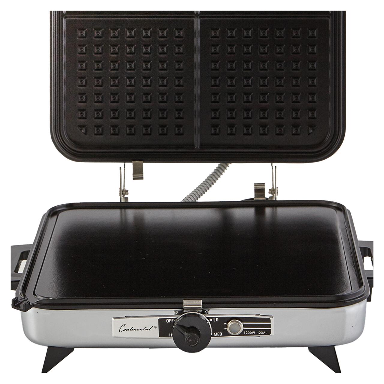 Continental Electric Grill & Waffle Maker Reversible Plates