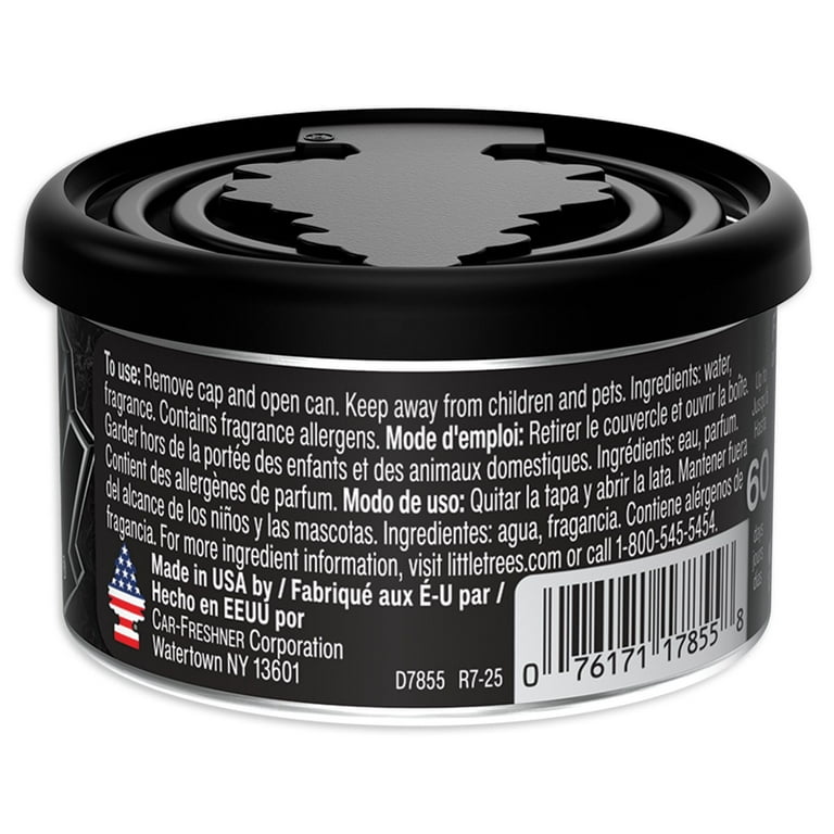 4 pack) Little Trees Air Freshener Fiber Can Black Ice 1.05 oz