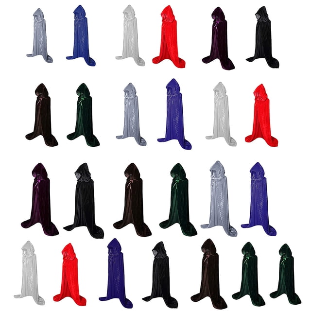 Toystoory Disfraz de Halloween de 43,3 pulgadas Capa elegante con capucha para niños Capas largas y negras para fiestas navideñas Capas con Kits de decoración para fiestas púrpura 170cm
