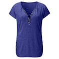 thumbnail image 4 of Gibobby Blusa Sexy Cuello en V Camiseta suelta informal con cuello en V para mujer, blusa manga corta con estampado(Azul,G), 4 of 5